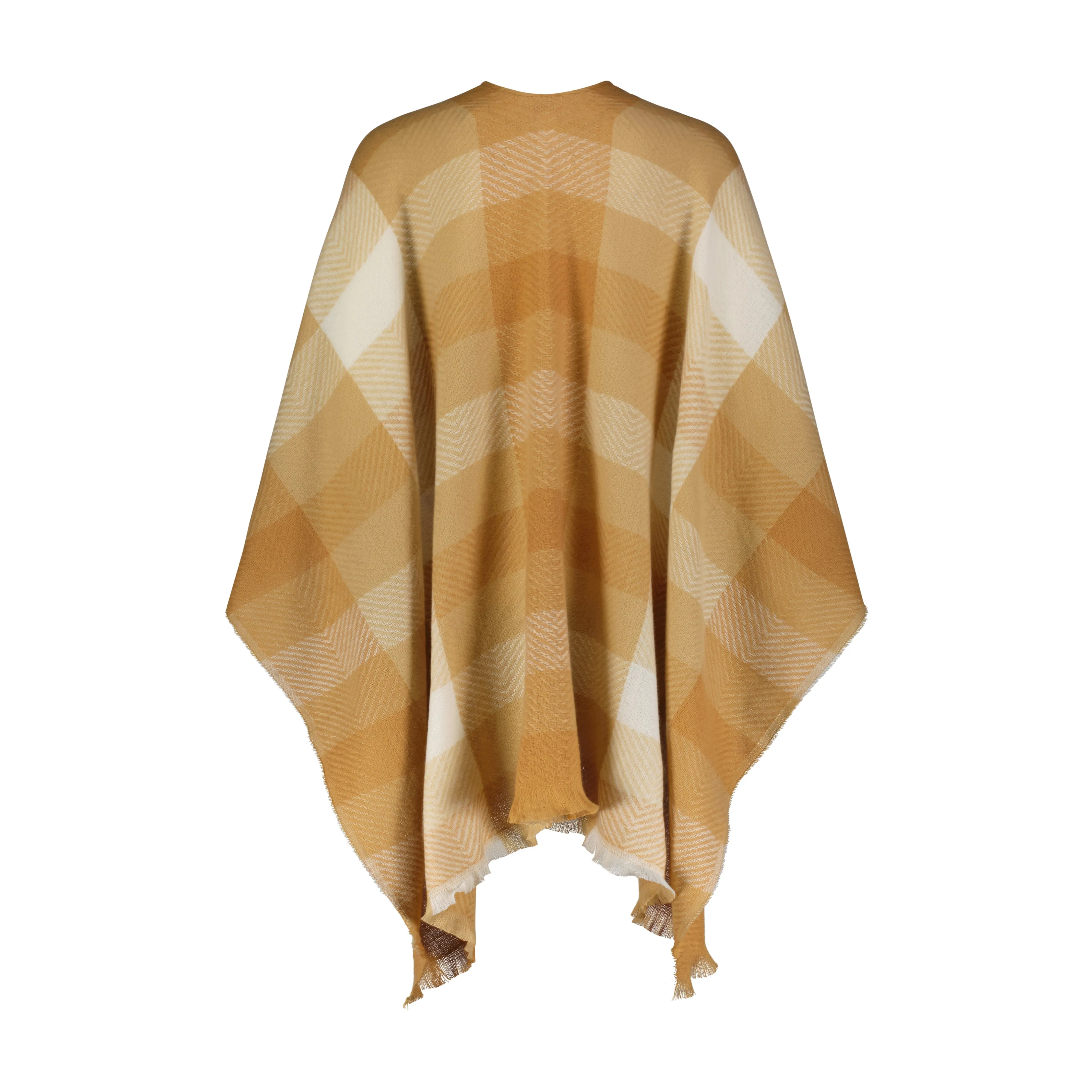 Rampage Women's Checkerboard Plaid Herringbone Woven Ruana Open Front Shawls - Stylish Wrap Cape