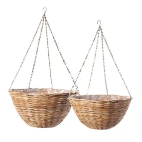 Rattan Hanging Bowls (set of 2)