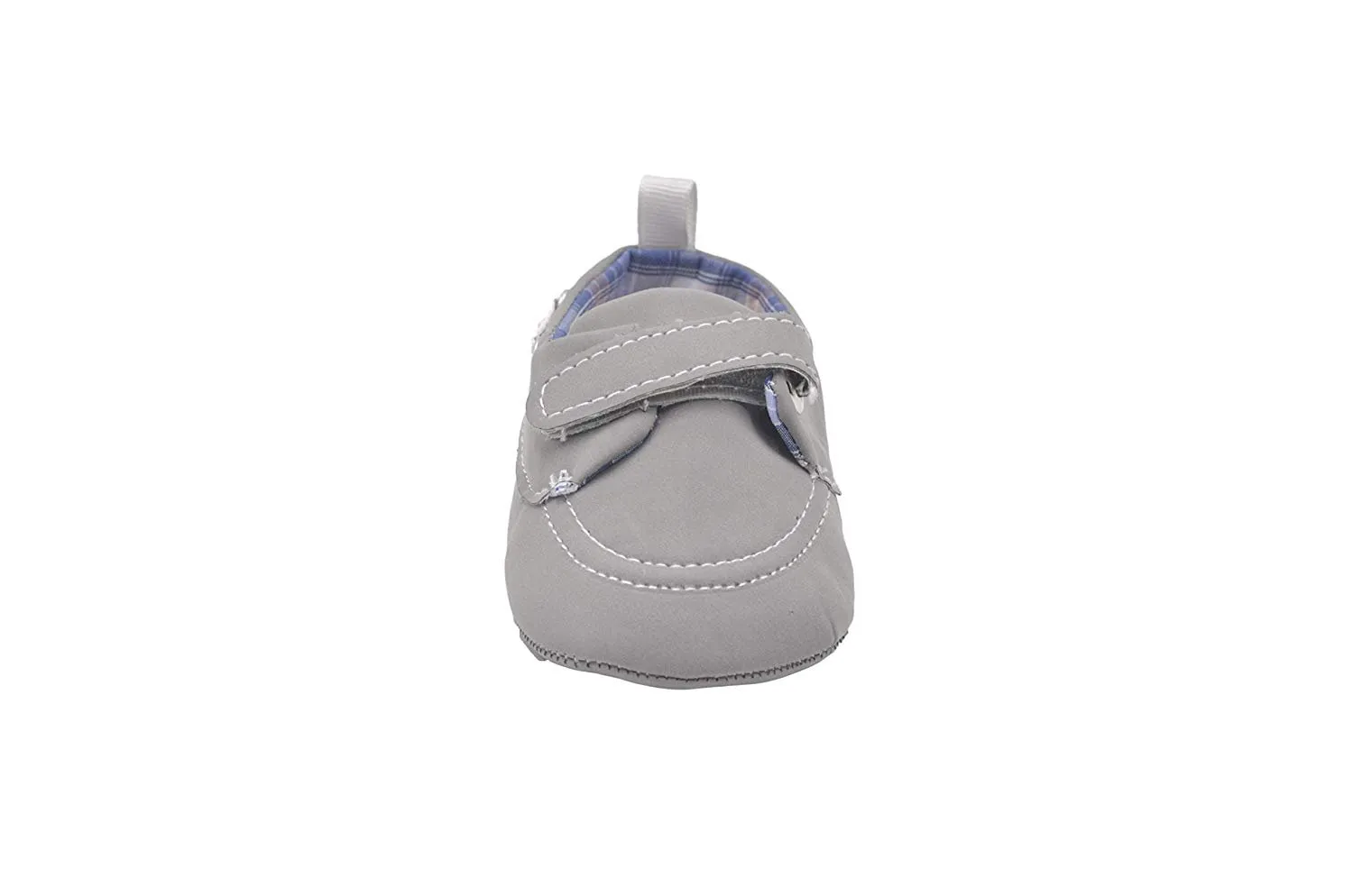 Revo Infant Boy Crib Shoe Boat Shoe with Plaid Liner