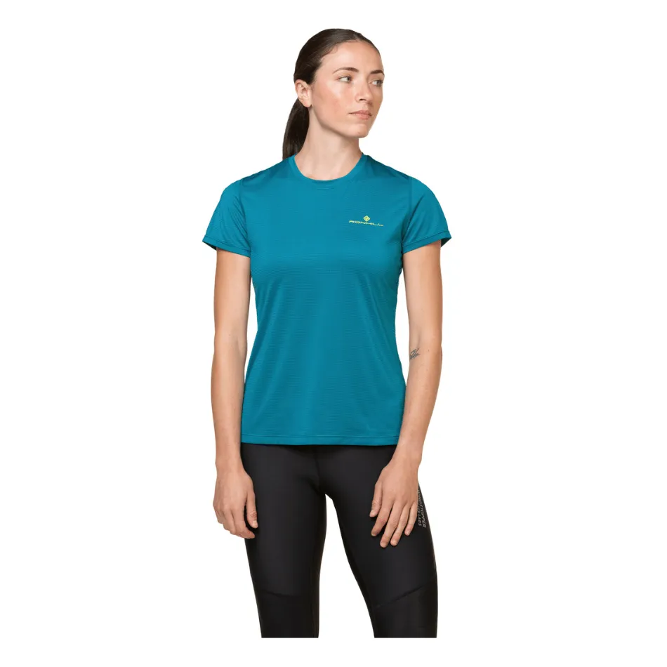 Ronhill Women's Tech Short Sleeve Tee in Marine/Acid AW24