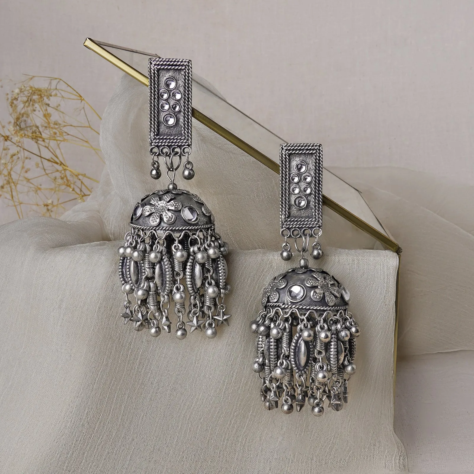 Teejh Aanya Silver Oxidised Earring