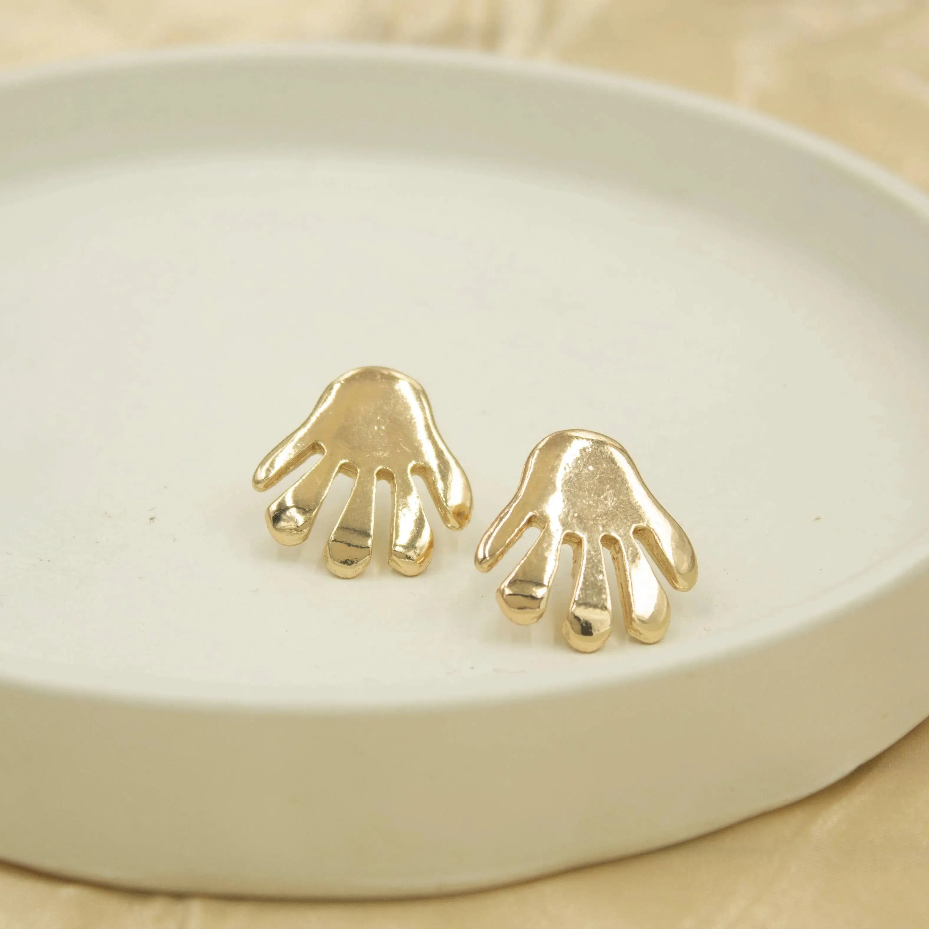 TFC Claw Gold Plated Stud Earrings