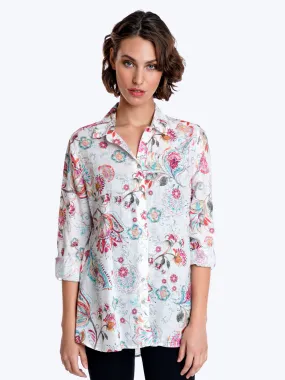 Tianello Linen Casa Blanca  Print Loving Blouse