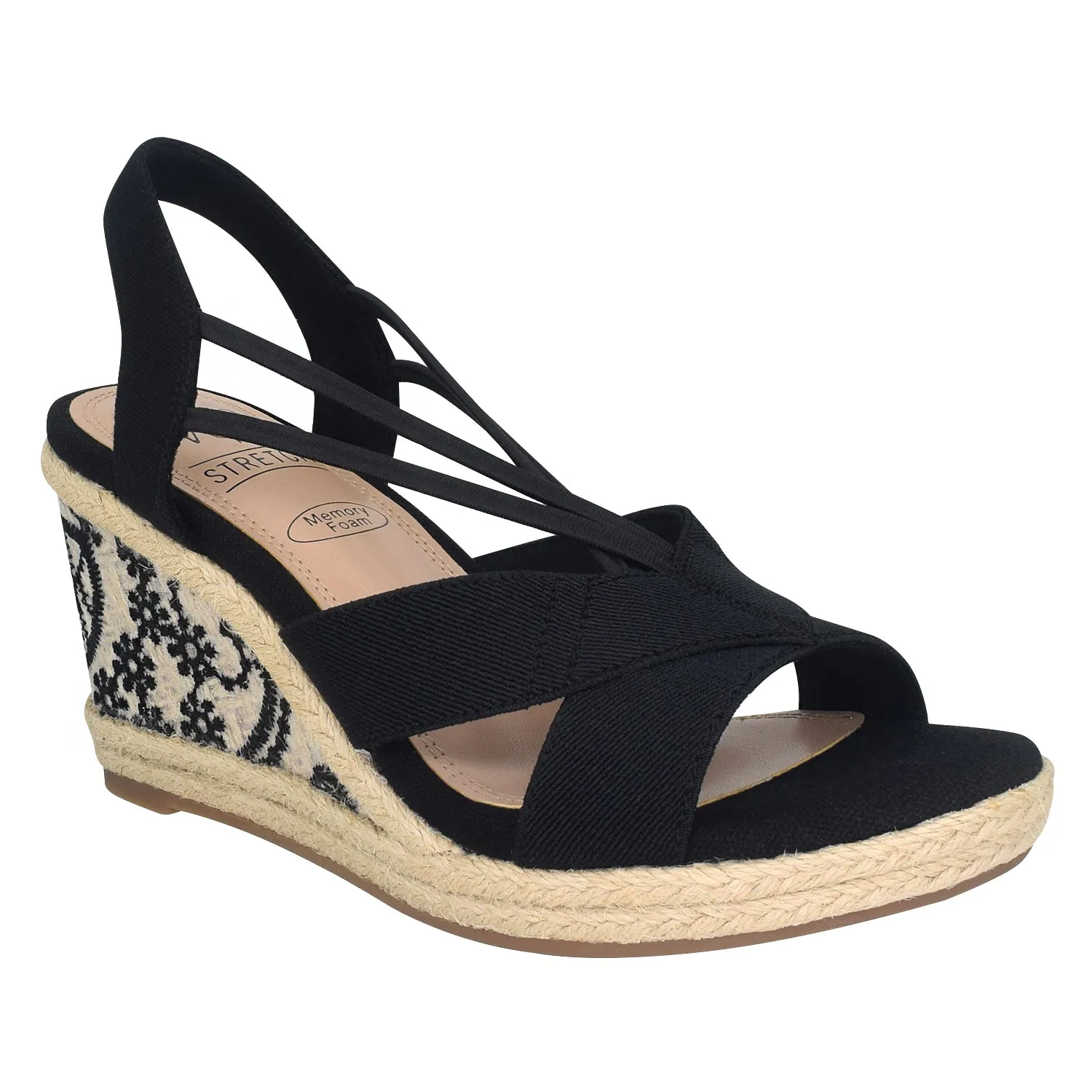 Tiyasa Platform Wedge Stretch Sandal with Mermory Foam