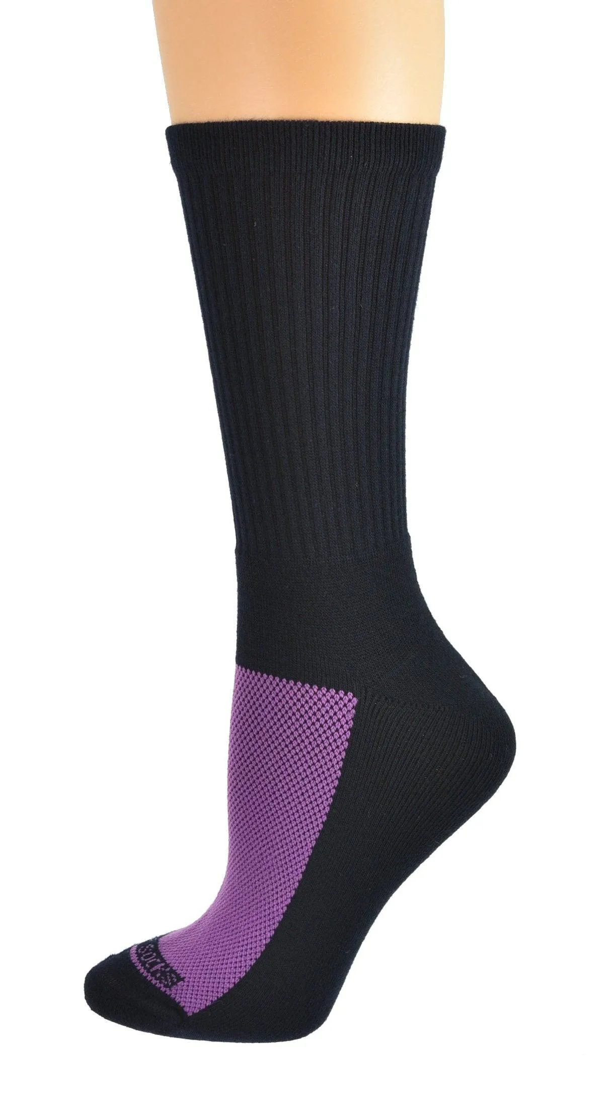 Women's Athletic Crew Socks, Colorful Cotton Athletic Cushioned Socks, 2 Pair Pack