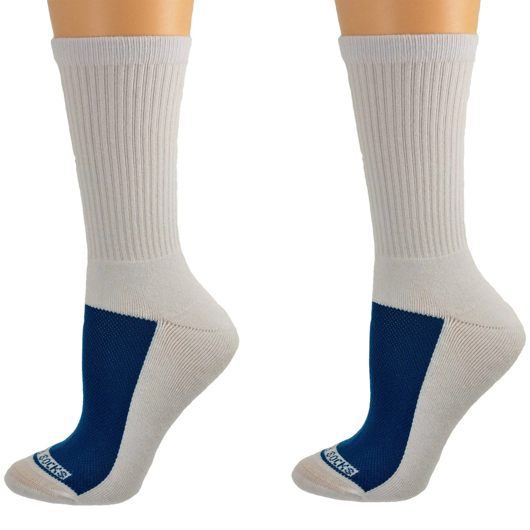 Women's Athletic Crew Socks, Colorful Cotton Athletic Cushioned Socks, 2 Pair Pack