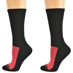 Women's Athletic Crew Socks, Colorful Cotton Athletic Cushioned Socks, 2 Pair Pack