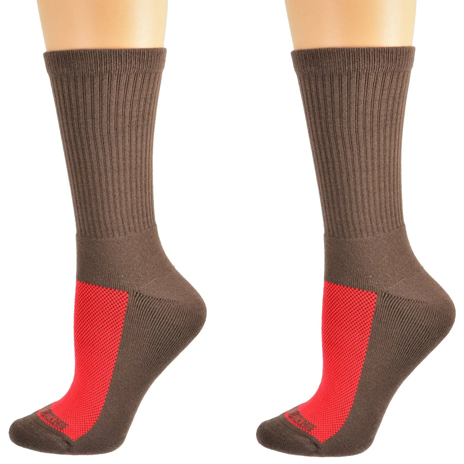 Women's Athletic Crew Socks, Colorful Cotton Athletic Cushioned Socks, 2 Pair Pack